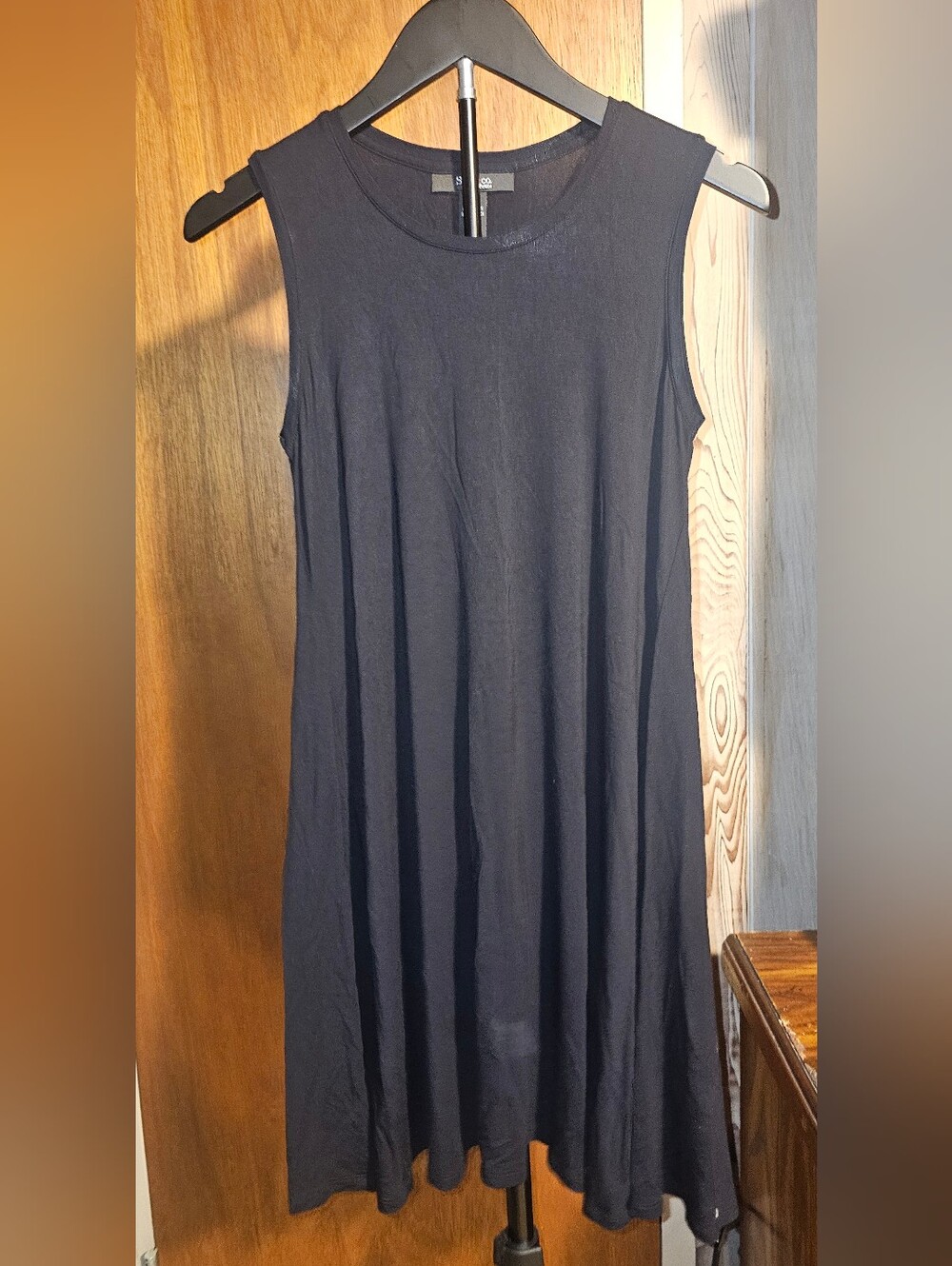 Style & Co. Black Swing Sleeveless Midi Dress Petite Small Boho Flowy